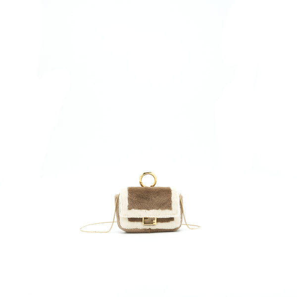 FENDI Nano Baguette Brown Mink Charm