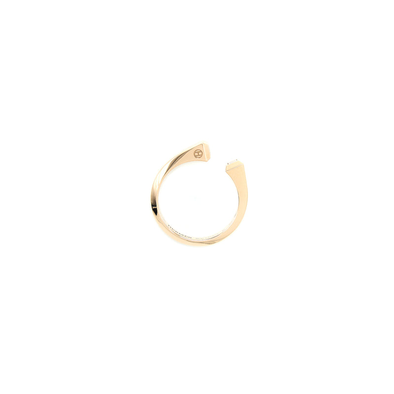 Hermes Size 51 Small Model Clou De Forge Ring Rose Gold with Diamonds