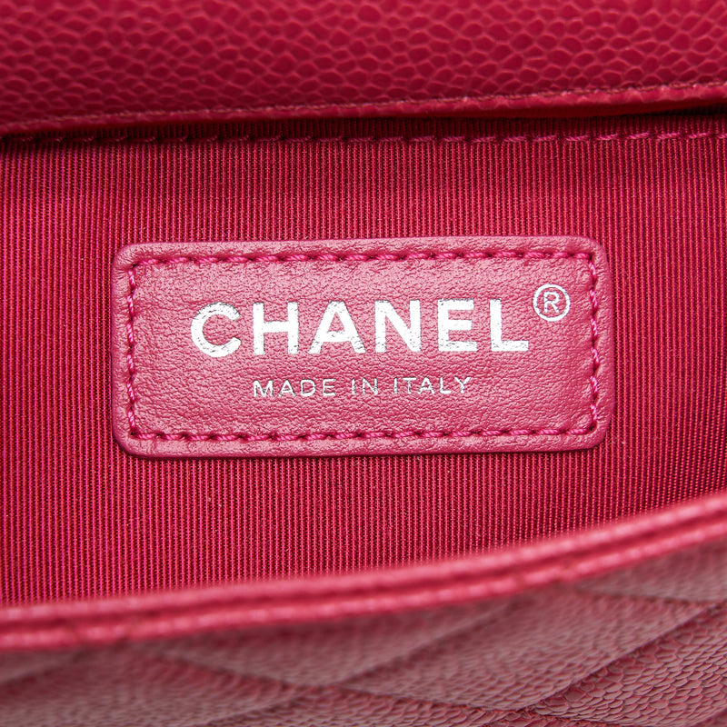 Chanel Mini Square Caviar Pink in Pink Hardware