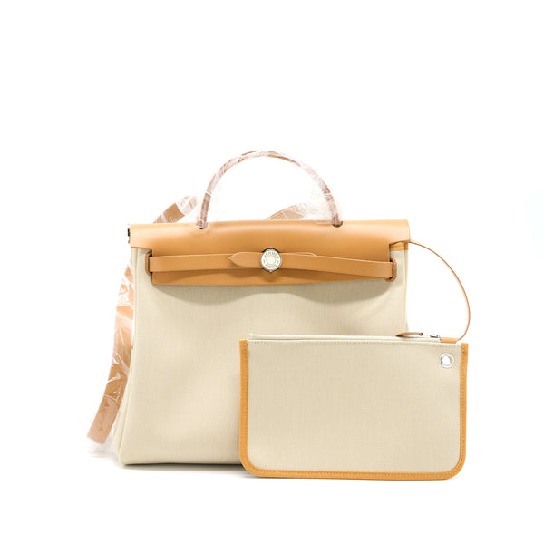 Hermes Herbag Zip 31 Bag Canvas Breton/Natural Sable/Nata SHW Stamp U