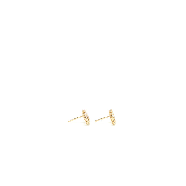 Dior Clair D Lune Earrings Crystal Gold Tone