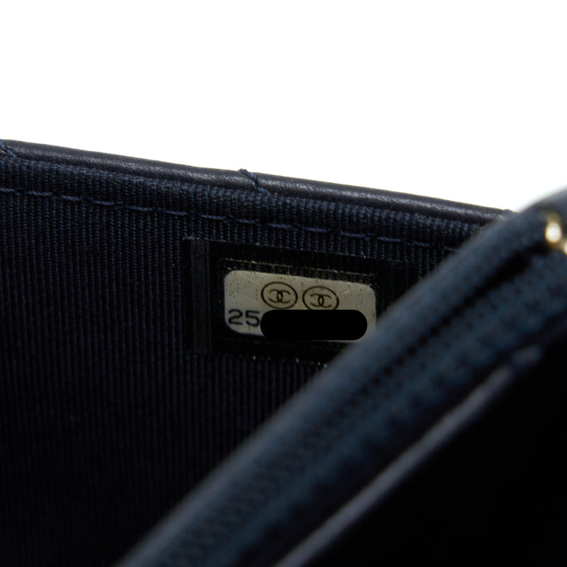 Chanel Wallet On Chain Chevron Lambskin Navy SHW
