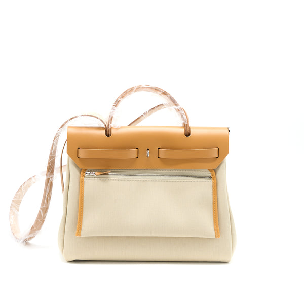 Hermes Herbag Zip 31 Bag Canvas Breton/Natural Sable/Nata SHW Stamp U