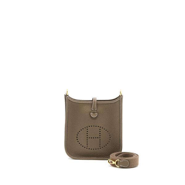Hermes Mini Evelyne Clemence Etoupe GHW Stamp Z