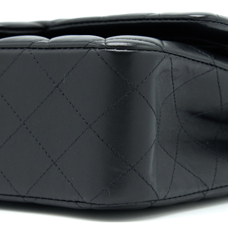 Chanel Medium Classic Flap Bag Lambskin Black RGHW (Microchip)