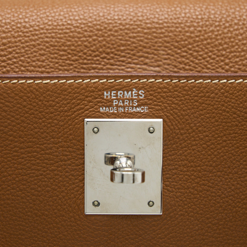 Hermes Kelly 32 Calfskin Gold SHW Stamp Square H