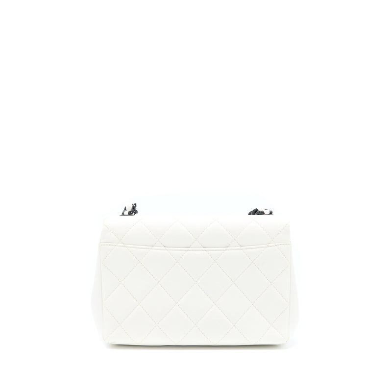 Chanel Seasonal Flap Bag Caviar White With Black Hardware