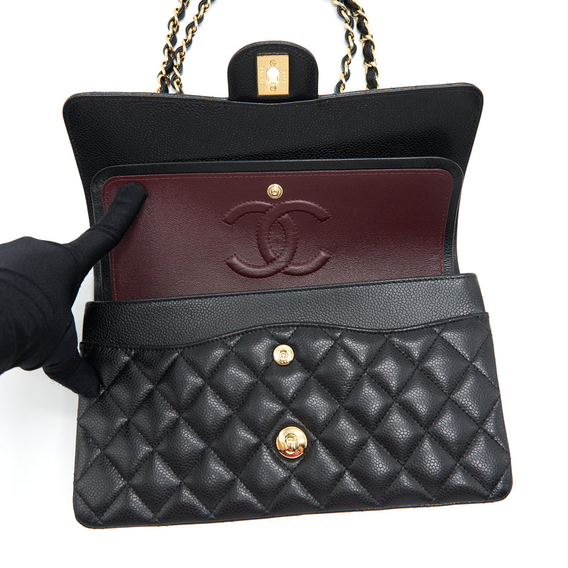 Chanel Medium Classic Double Flap Bag Caviar Black GHW (Microchip)