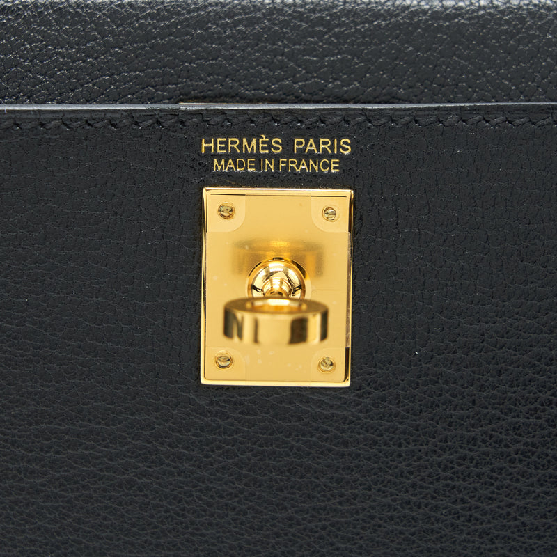 Hermes Mini Kelly 20cm Chèvre Chamkila Black GHW Stamp Y