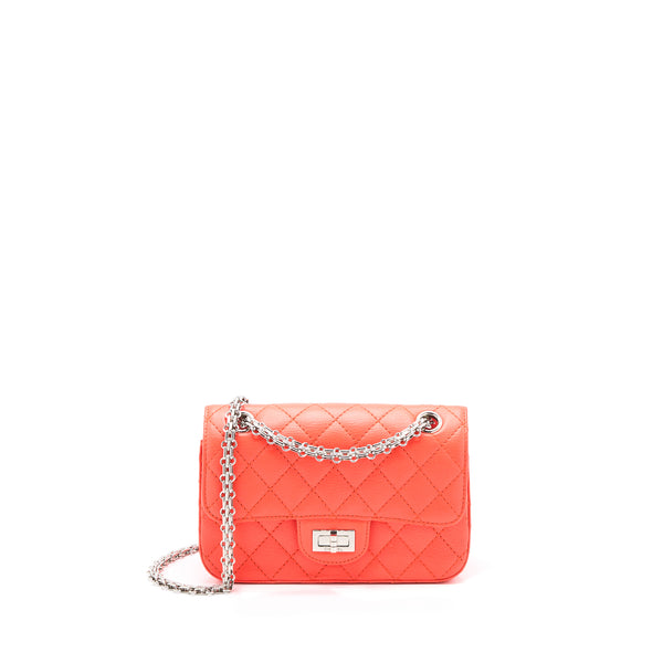 Chanel Mini 2.55 reissue flap bag Hot Orange SHW