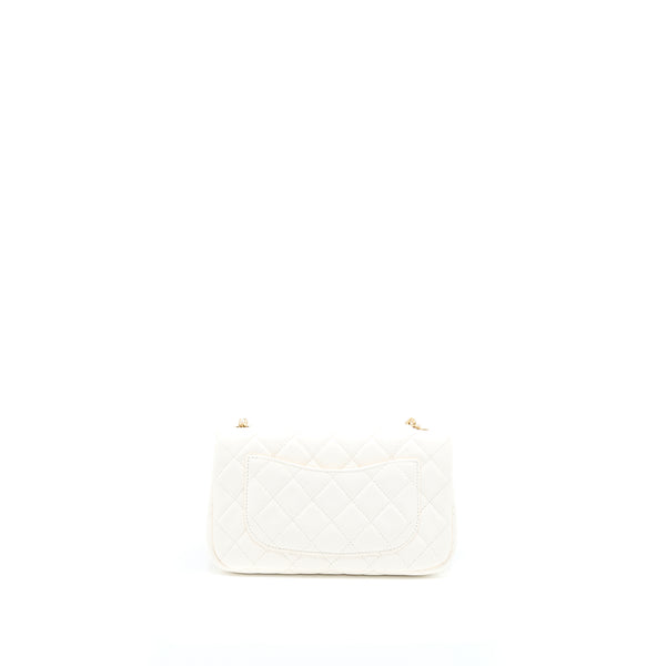 Chanel Pearl Crush Mini Rectangular Lambskin White GHW (Microchip)