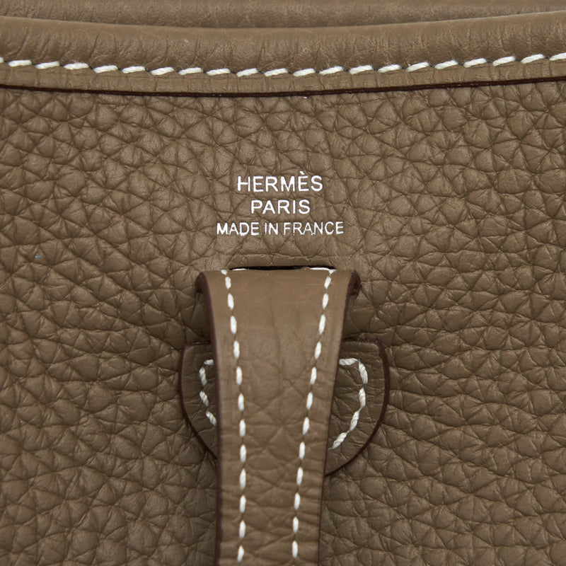 Hermes Mini Evelyne Clemence Etoupe SHW Stamp Z