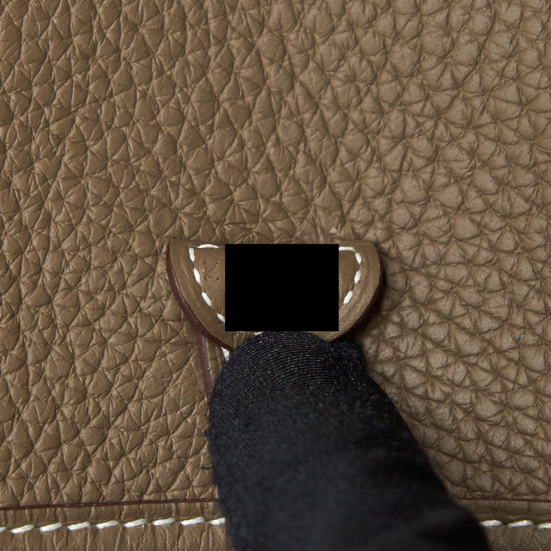 Hermes Mini Evelyne Clemence Etoupe SHW Stamp Z