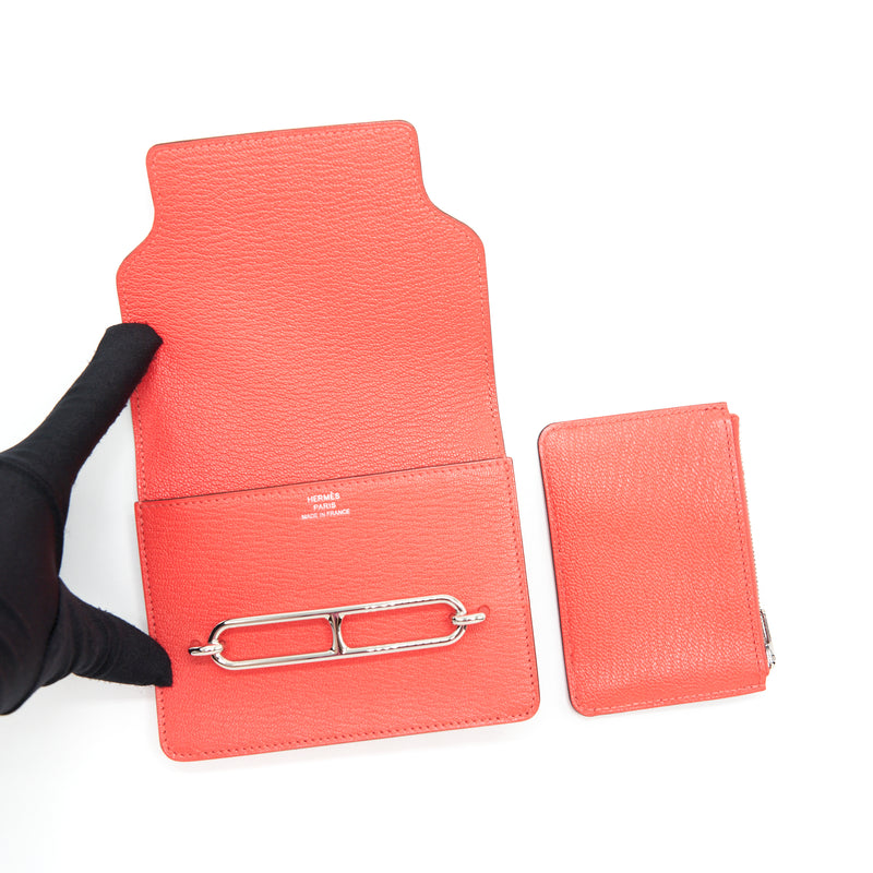 Hermes Roulis Slim Evercolor Rose Texas SHW Stamp Y
