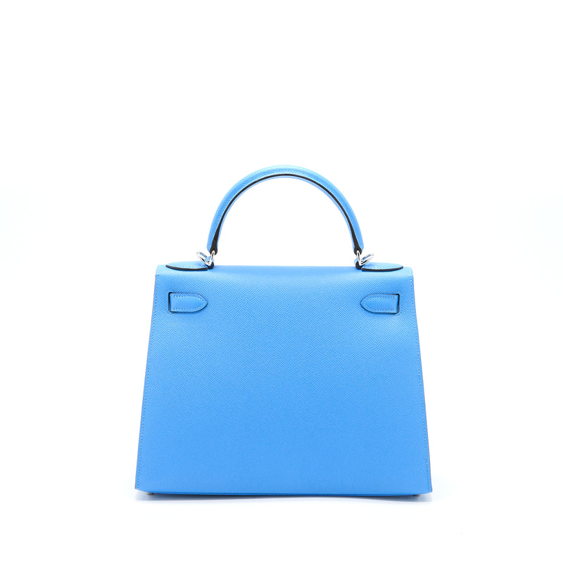 Hermes Kelly 28 Epsom 2T Blue Paradise SHW Stamp T