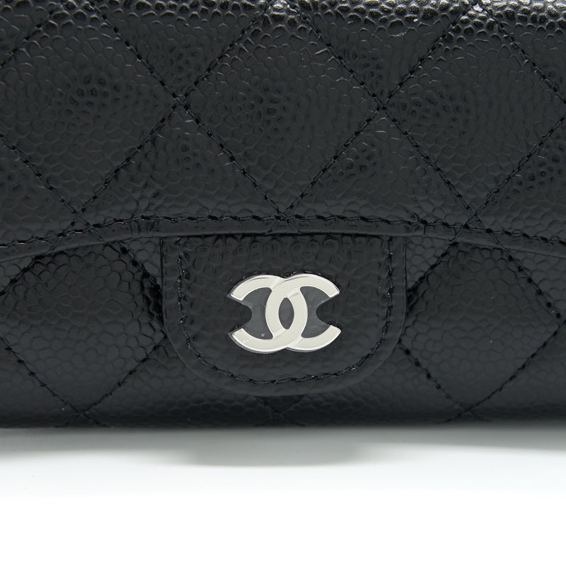 Chanel Classic Flap Card Holder Caviar Black SHW