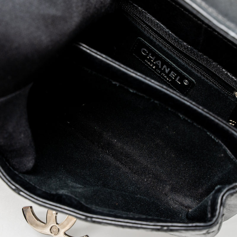 Chanel Giant CC Logo Bag Calfskin Navy SHW