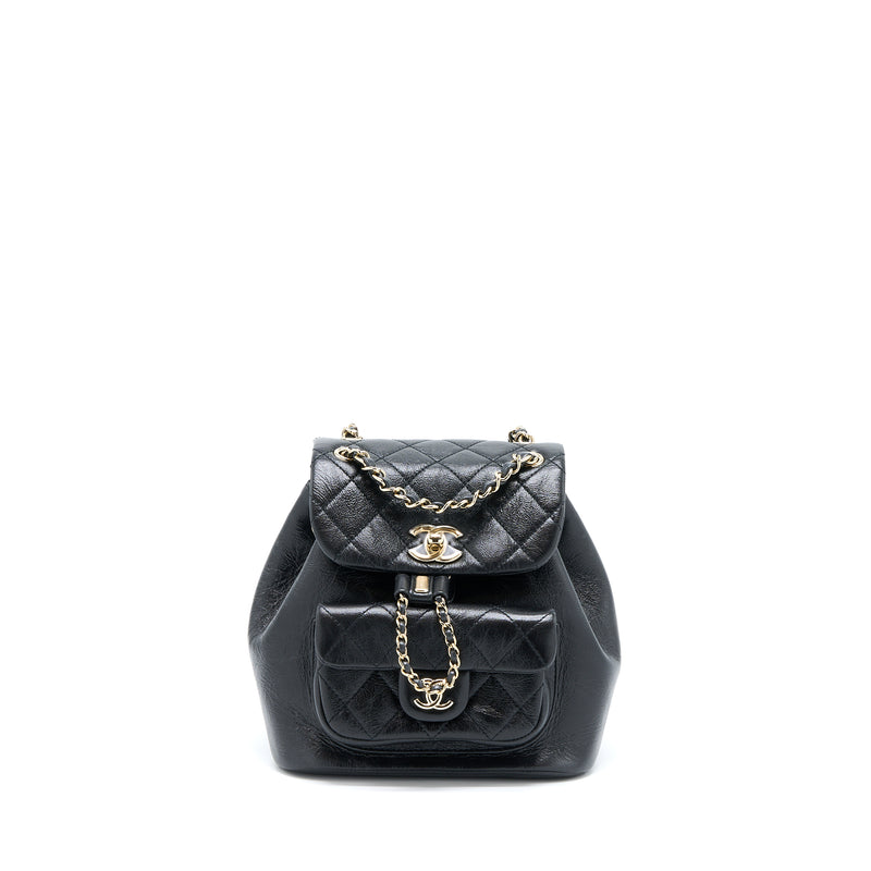 Chanel 22C Mini Duma Backpack Aged Calfskin Black LGHW (Microchip)