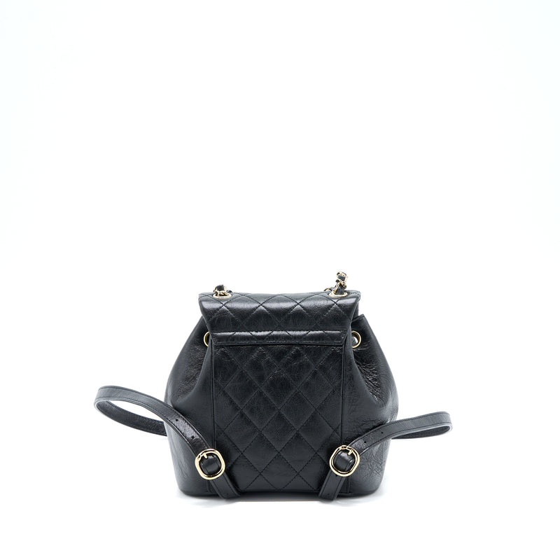 Chanel 22C Mini Duma Backpack Aged Calfskin Black LGHW (Microchip)