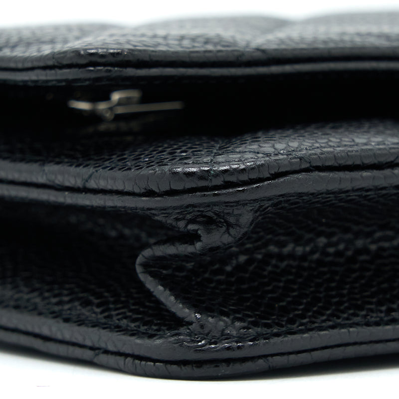 Chanel Classic Wallet On Chain Black Caviar SHW