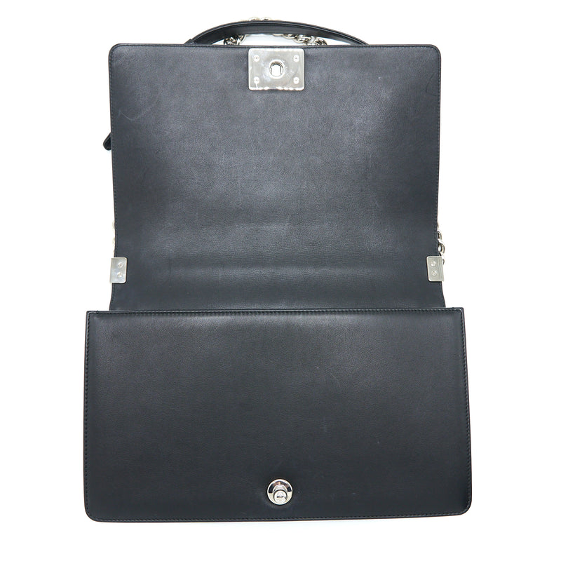 Chanel New Medium Boy Bag Chevron Lambskin Black SHW