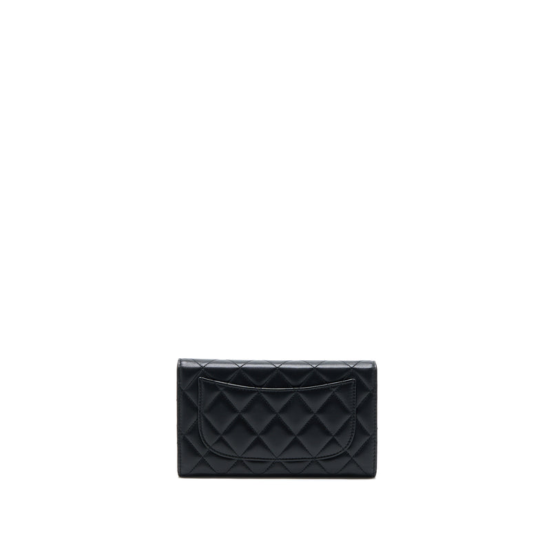 Chanel Classic Long Wallet Lambskin Black SHW