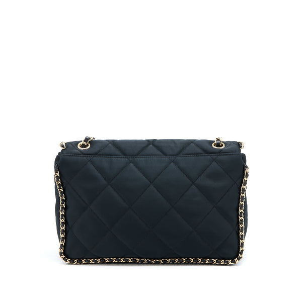 Chanel Seasonal Flap Bag Fabric Black GHW