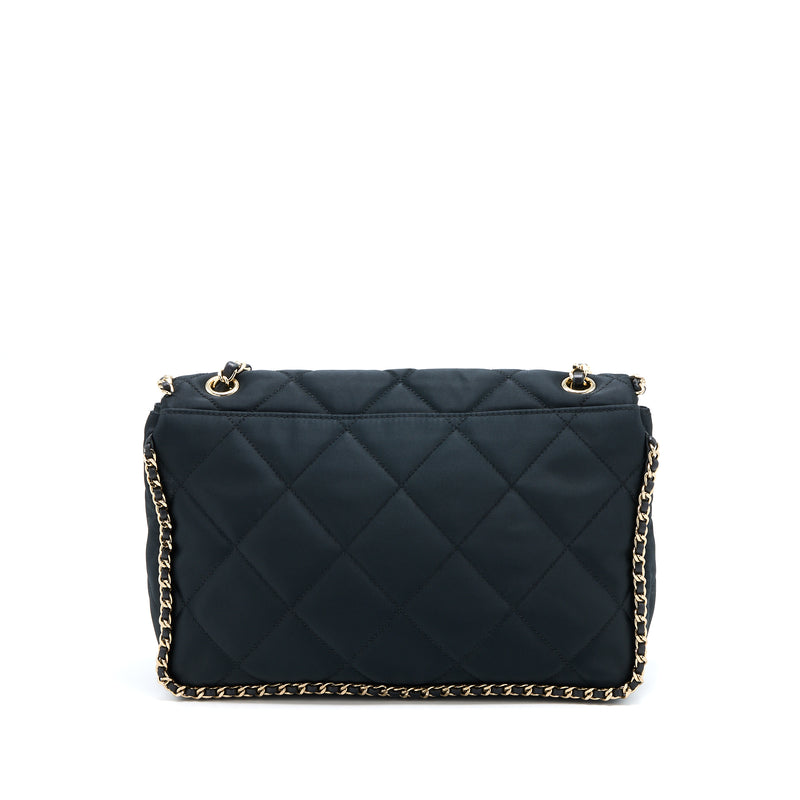 Chanel Seasonal Flap Bag Fabric Black GHW