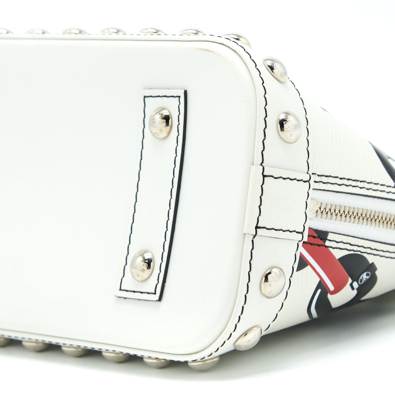 Louis Vuitton Alma BB En Cuir Occasion Epi White / Black with SHW
