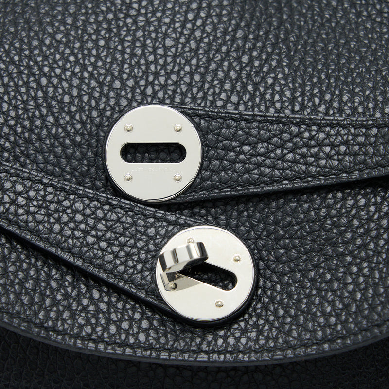 Hermes Lindy 30 Clemence Black/Toffee SHW Stamp C