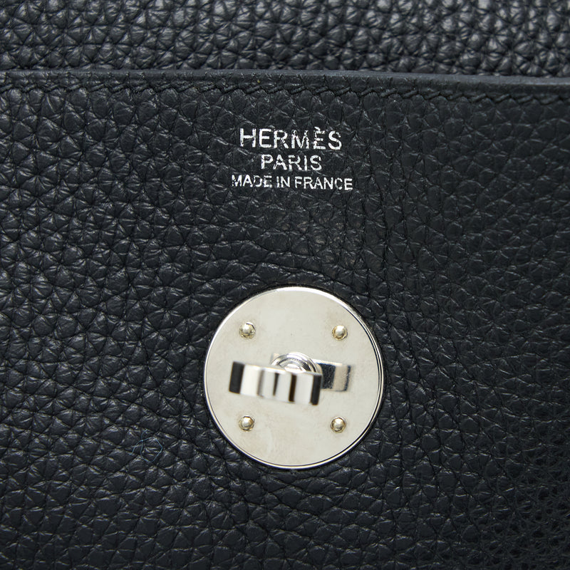 Hermes Lindy 30 Clemence Black/Toffee SHW Stamp C