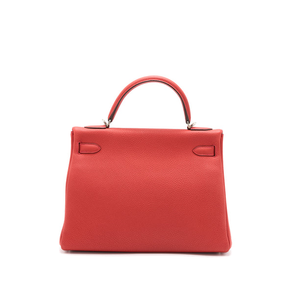 Hermes Kelly 32 Togo D5 Geranium SHW stamp T