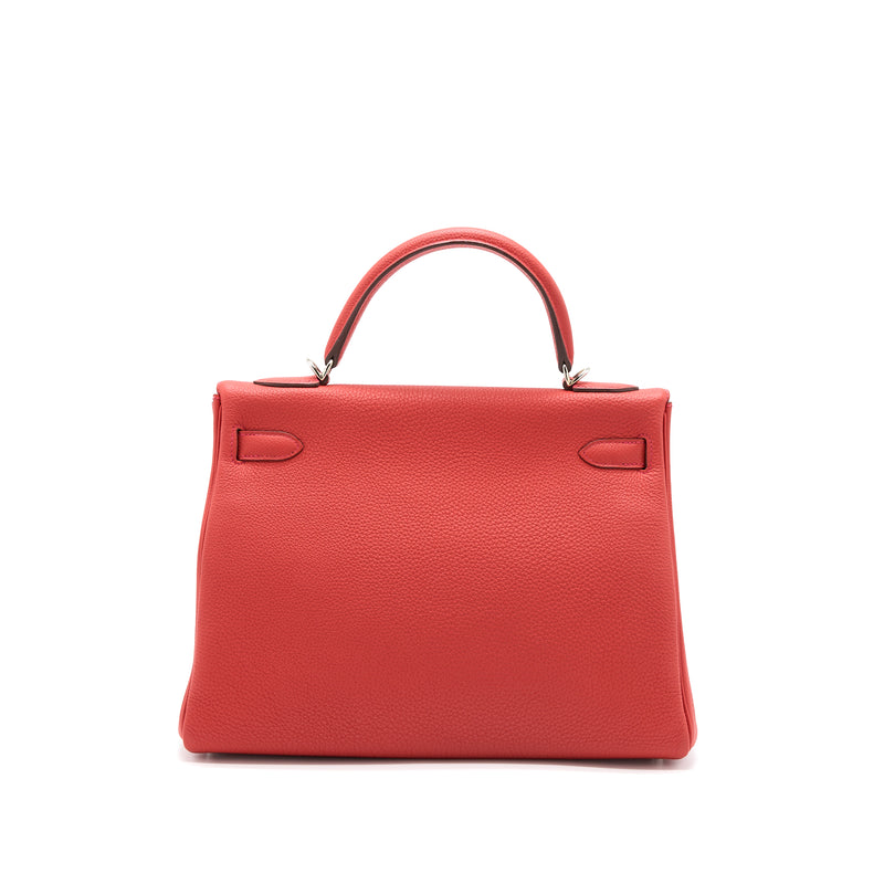 Hermes Kelly 32 Togo D5 Geranium SHW stamp T