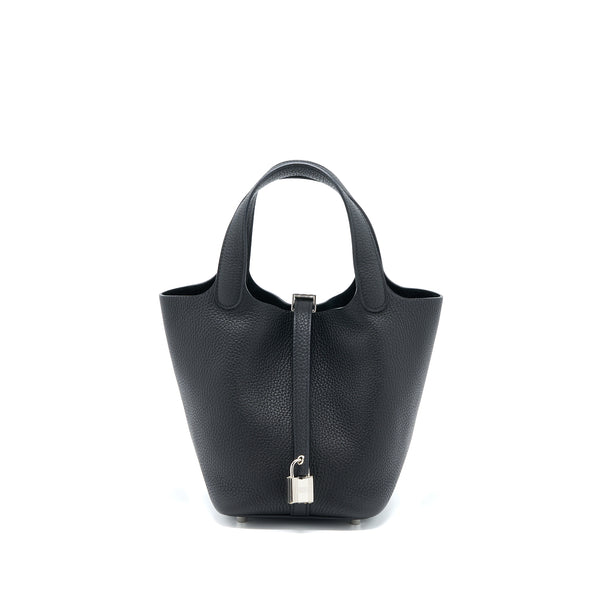 Hermes Picotin 18 Clemence Black SHW Stamp Y