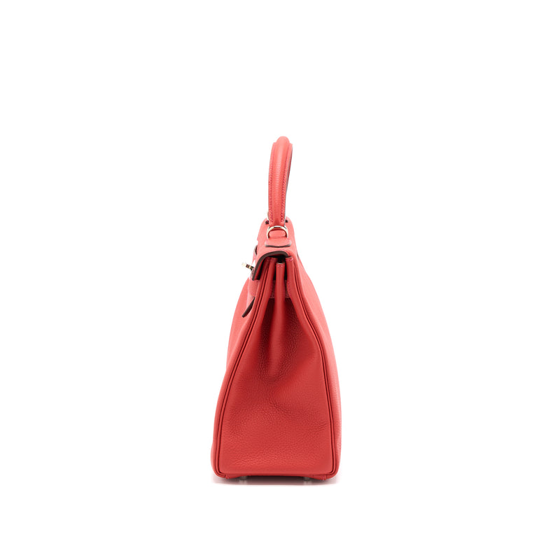Hermes Kelly 32 Togo D5 Geranium SHW stamp T