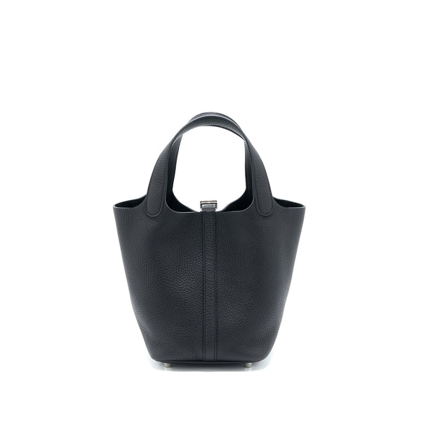 Hermes Picotin 18 Clemence Black SHW Stamp Y