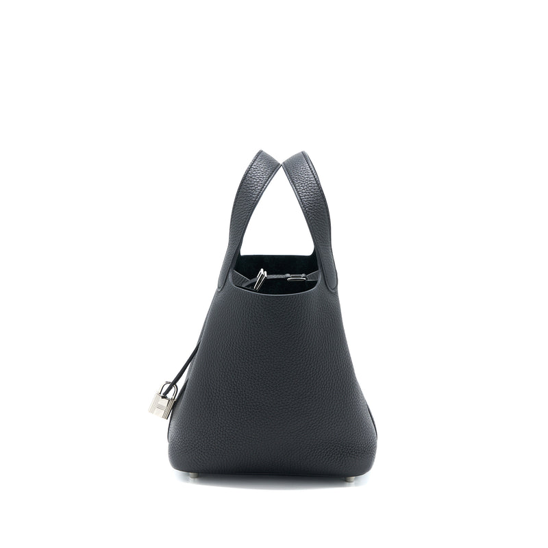 Hermes Picotin 18 Clemence Black SHW Stamp Y