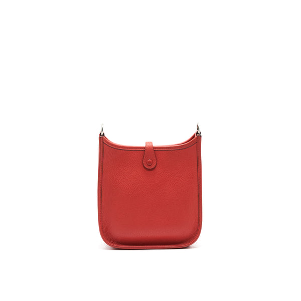 Hermes Mini Evelyne Rouge Pivoine/ Rose Sakura stamp X