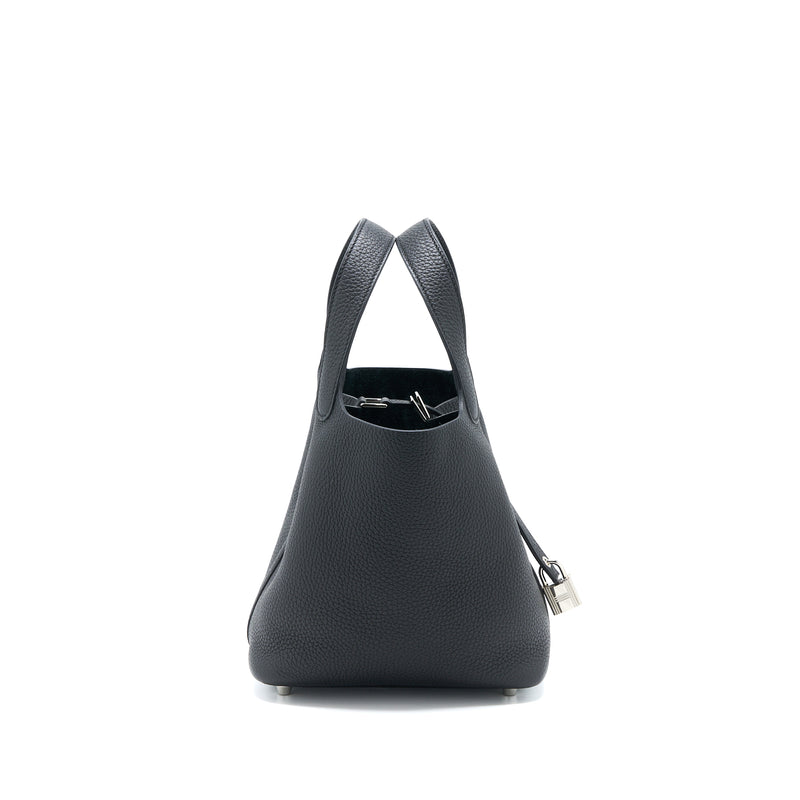 Hermes Picotin 18 Clemence Black SHW Stamp Y