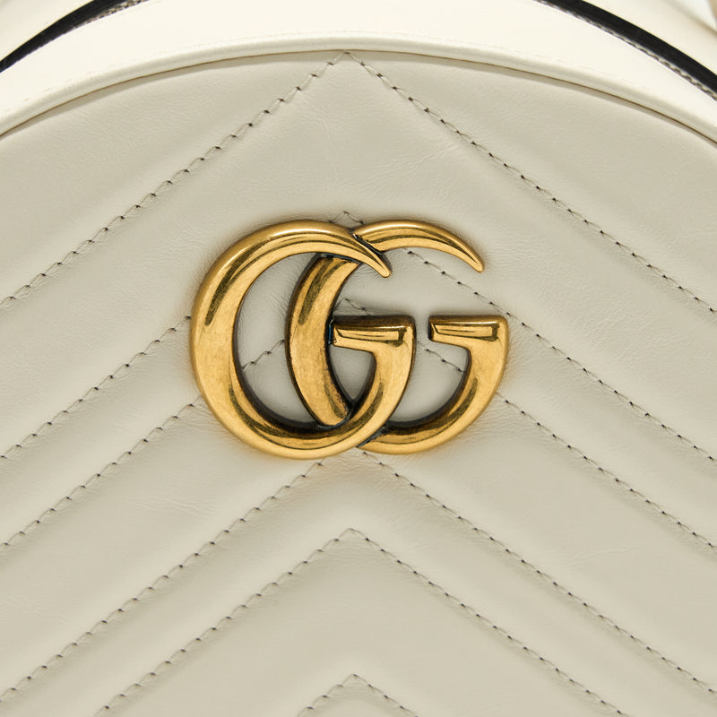 Gucci GG Marmont Backpack Calfskin White GHW