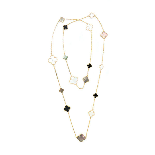 Van Cleef & Arpels Magic Alhambra 16 Motifs Long Necklace Yellow Gold