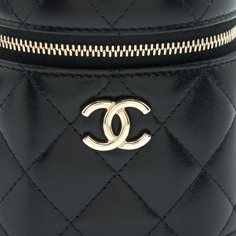 Chanel 22S Top Handle Super Mini Vanity Lambskin Black LGHW