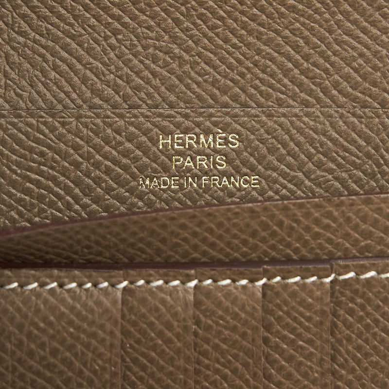 Hermes Bearn Compact Wallet Epsom Etoupe GHW Stamp Y