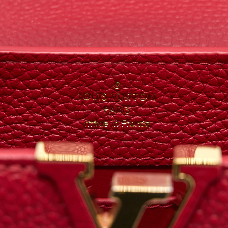 Louis Vuitton Taurillon Mini Capucines Scarlet
