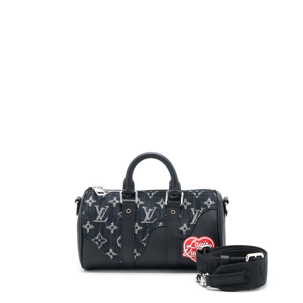 Louis Vuitton Keepall XS Denim Black/Leather SHW