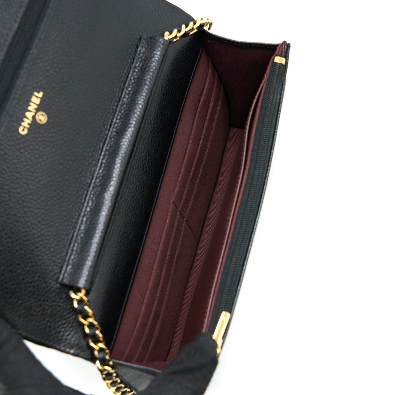 Chanel Classic Wallet on Chain Caviar Black GHW (Microchip)