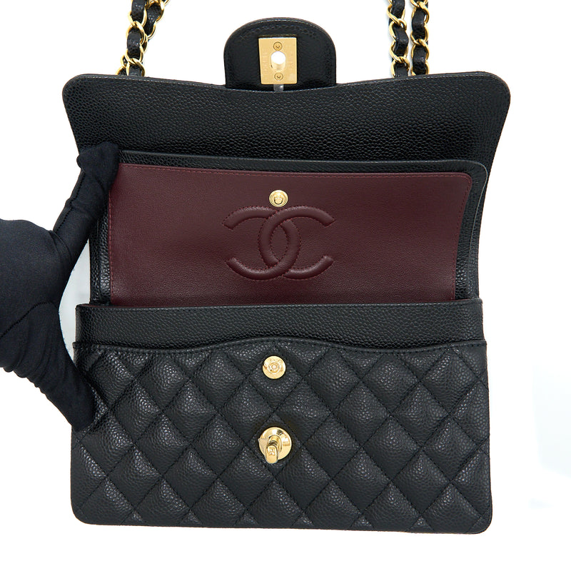 Chanel Small Classic Double Flap Bag Caviar Black GHW (Microchip)