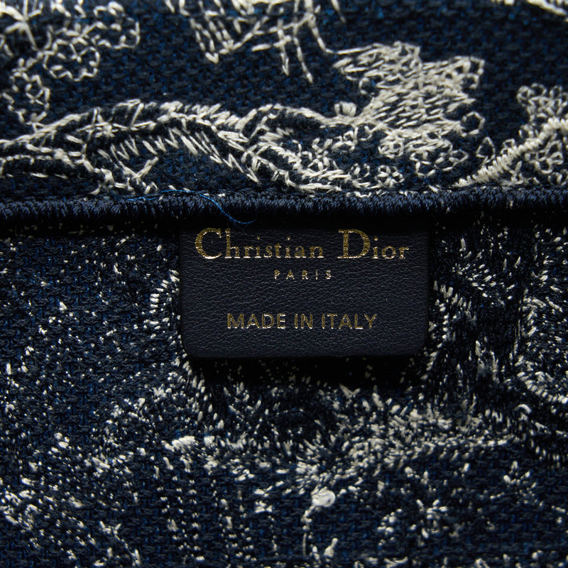 Dior Medium Book Tote Blue Toile De Jouy Embroidery