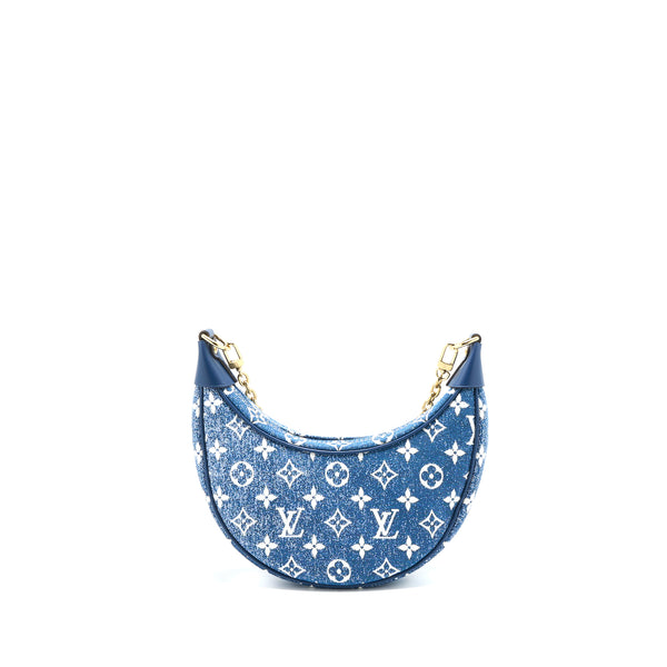 Louis Vuitton Half-Moon Loop Baguette Handbag Denim Blue GHW (New Version)