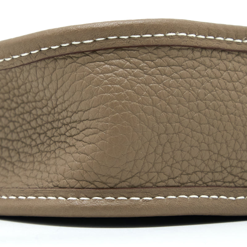 Hermes Mini Evelyne Clemence Etoupe/Bleu Indigo GHW Stamp Z